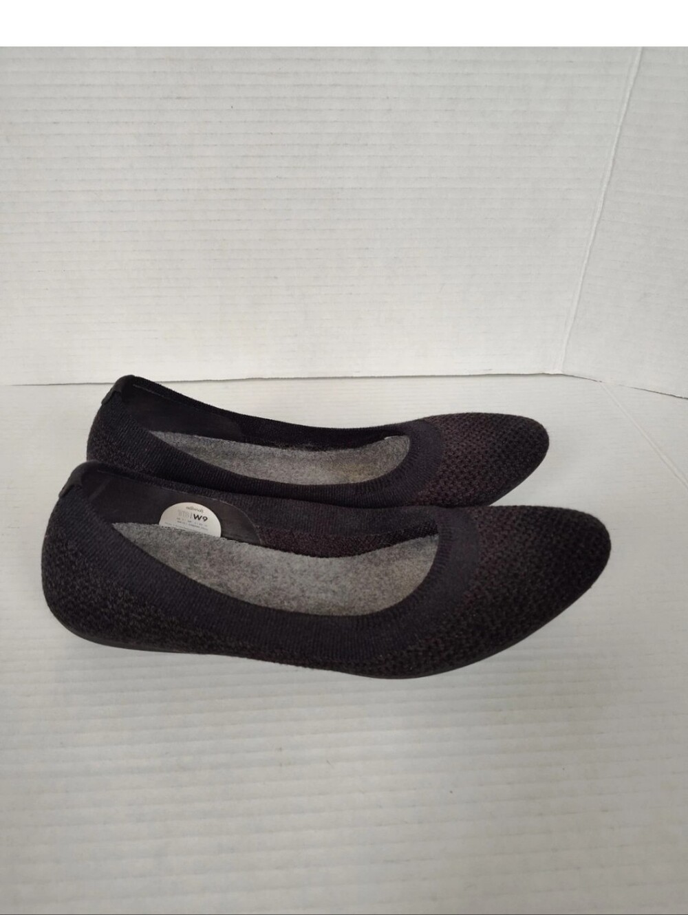 Allbirds Tree Breezers Women's Knit Ballet Flats Black Size 9 Slip-On Shoes